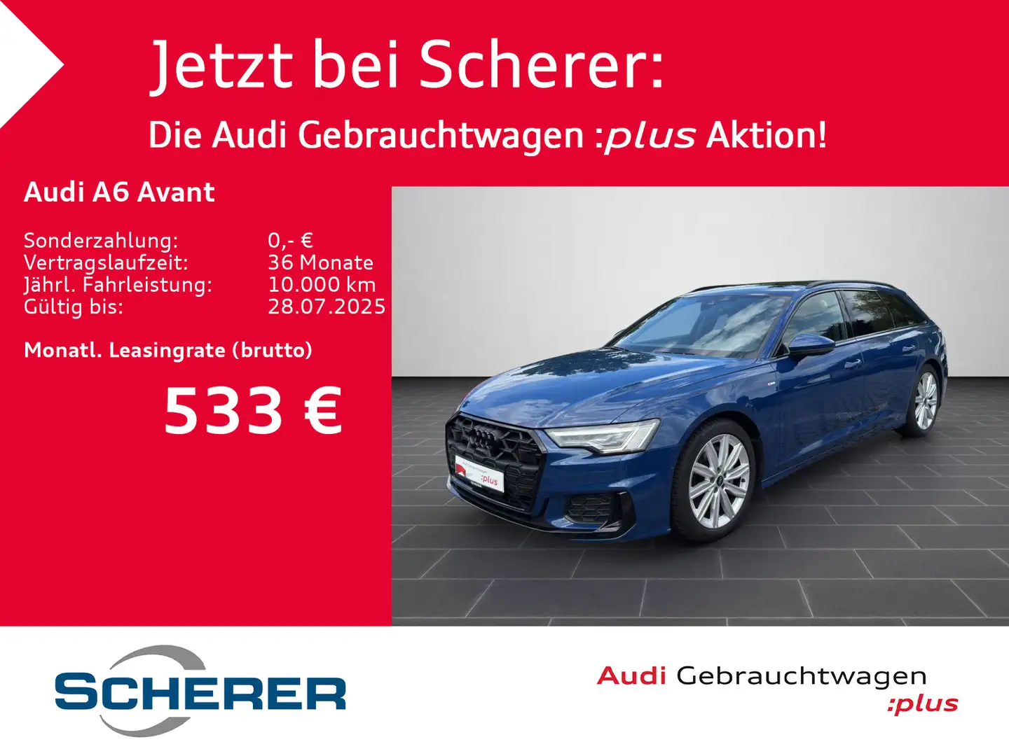 Audi A6 50 TDI quattro S line tiptronic PANO AH Blau - 1