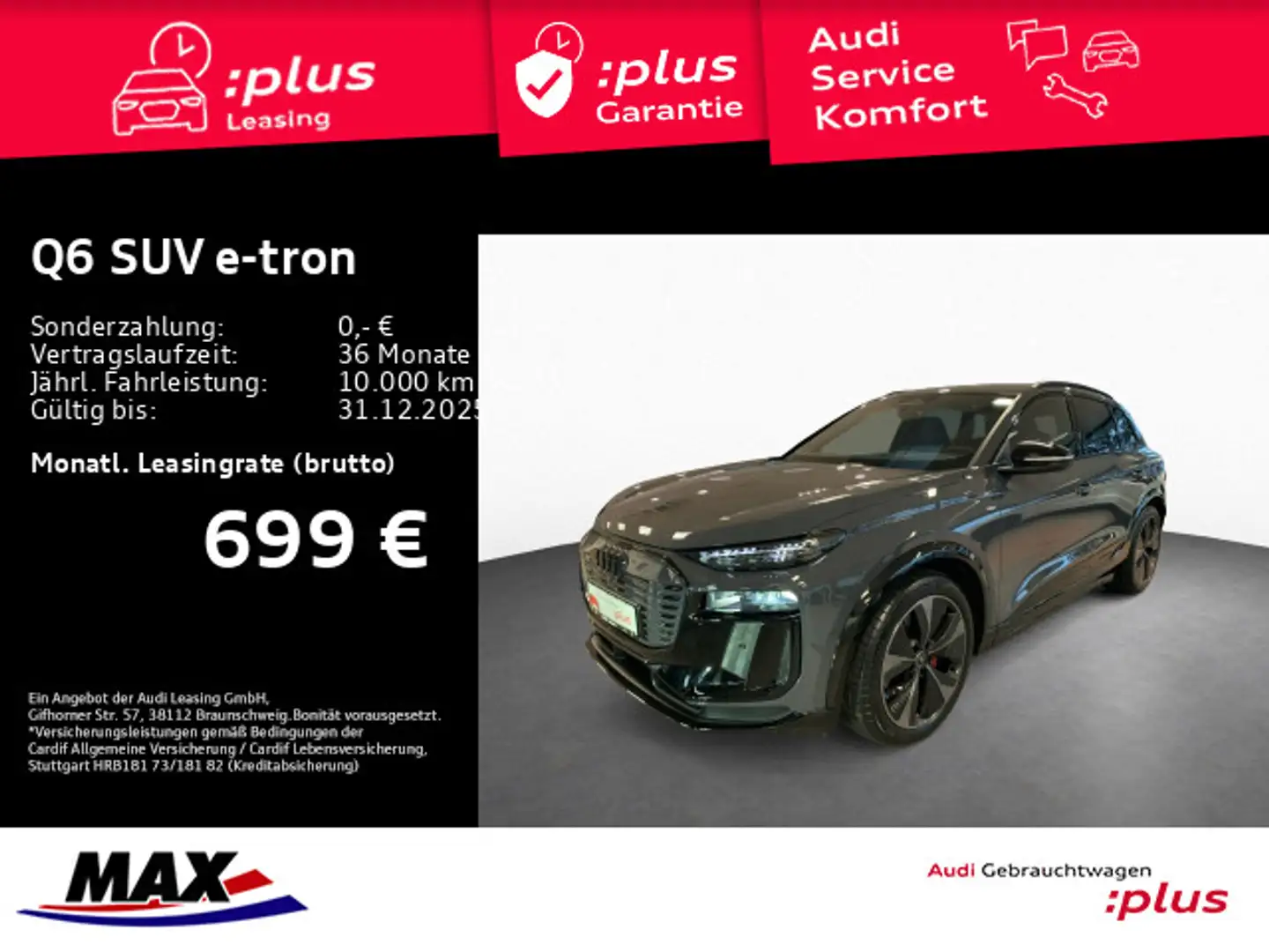 Audi Q6 e-tron QUATT S LINE MATRIX+ARHUD+PANO+AHK+B&O Gris - 1