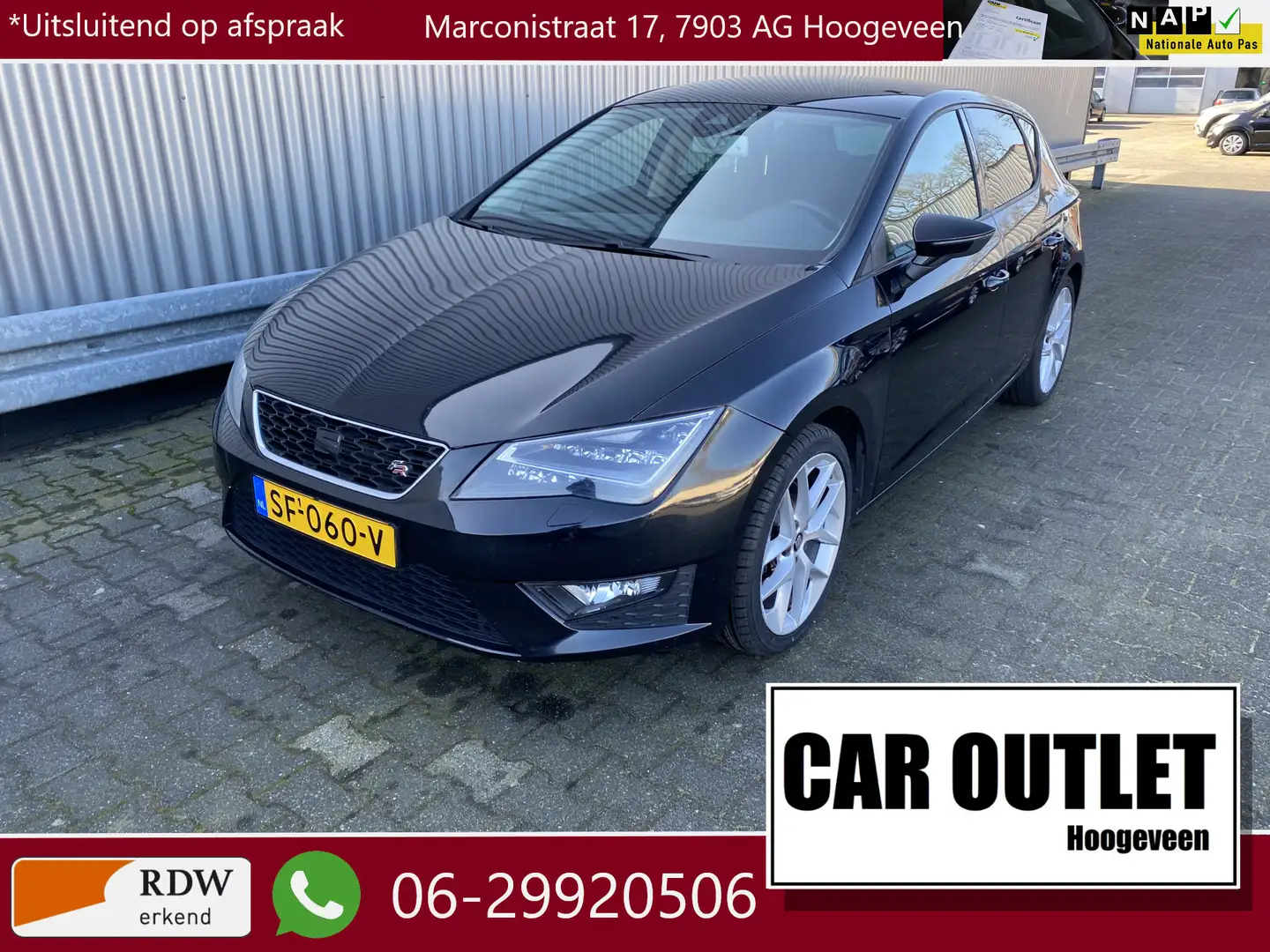 SEAT Leon 1.8 TSI FR Business 120Dkm, 5-Drs, Leer/Alc, AUTOM Zwart - 1