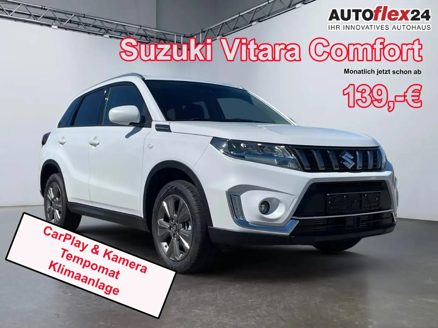 Suzuki Vitara Comfort 1.4 BJET Hybrid 2WD Navi-MirrorLink Kli... Weiß - 1