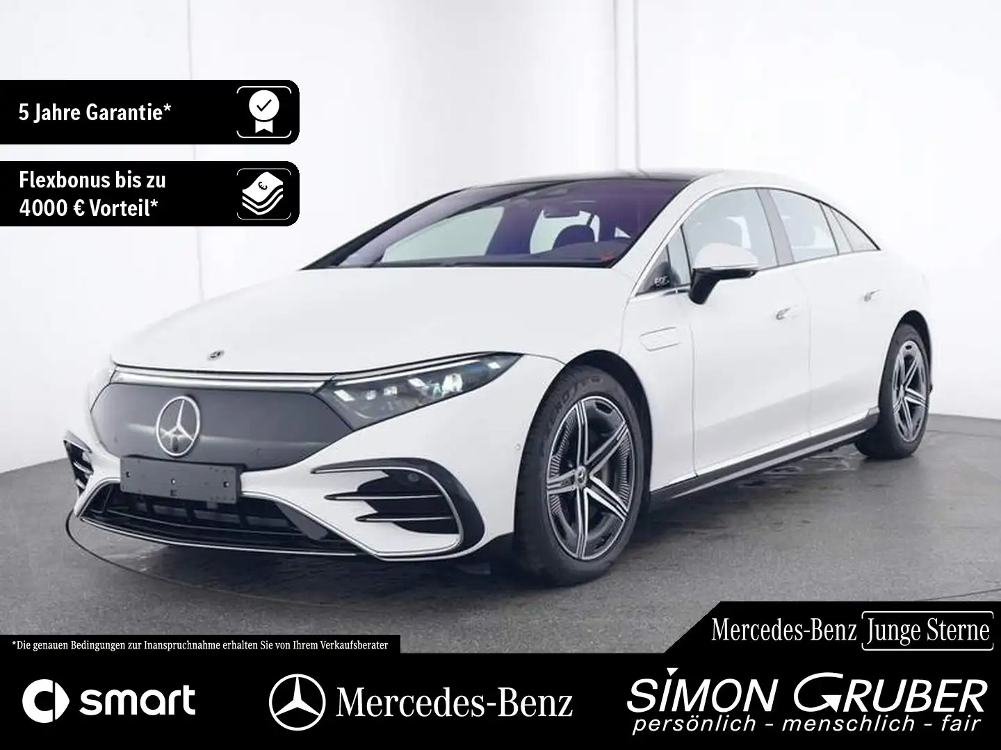 Mercedes-Benz EQS 580 4M AMG 4*Massage 4*Sitzklima Pano TV Weiß - 1