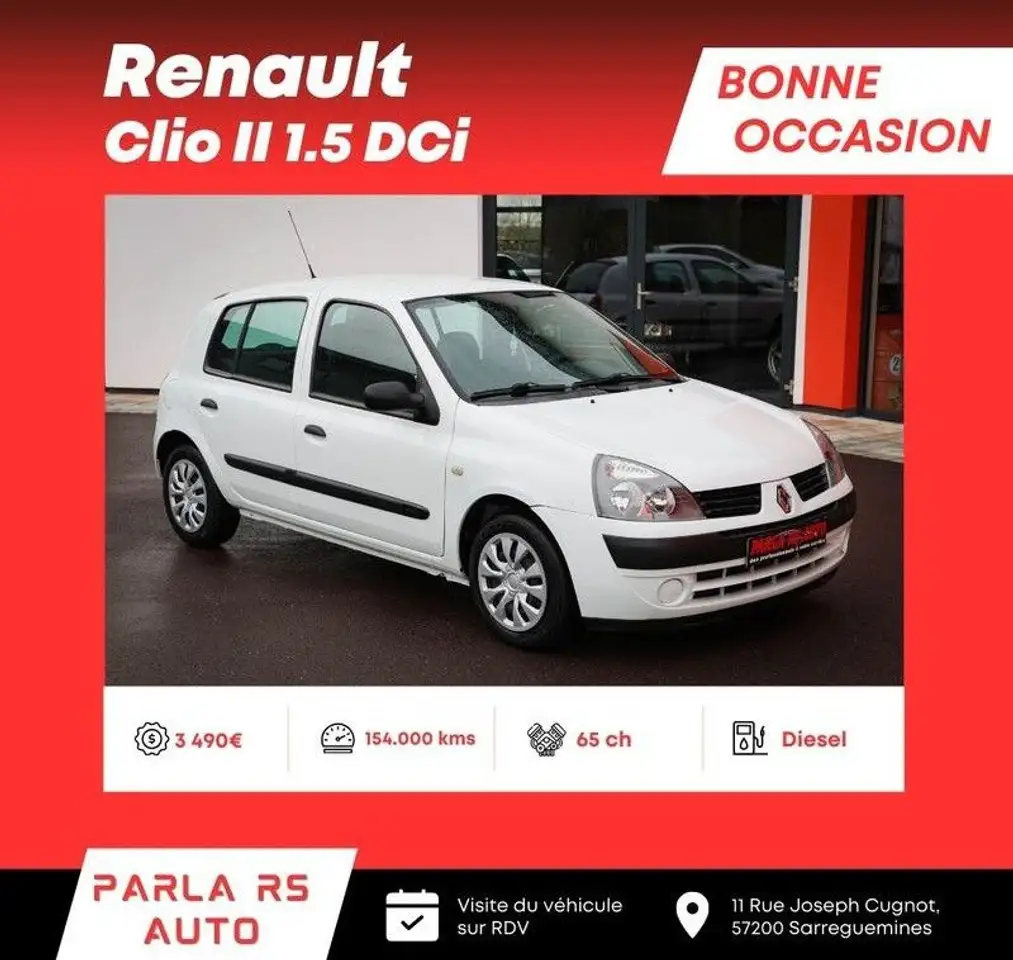 Renault Clio II 1.5 DCi 65ch 1Ã¨re main