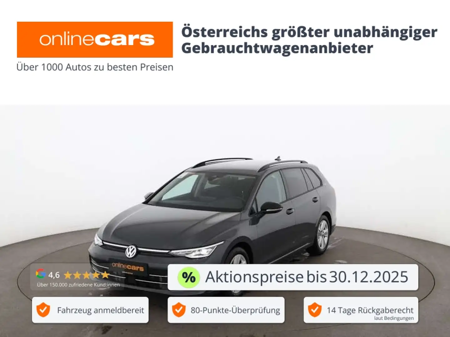 Volkswagen Golf Variant Golf VIII Variant 1.5 eTSI Goal Aut LED 360-CAM Grau - 1