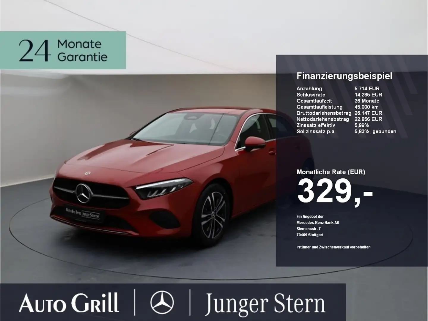 Mercedes-Benz A 200 Progressive Distronic Kamera MBUX Totw. Rot - 1