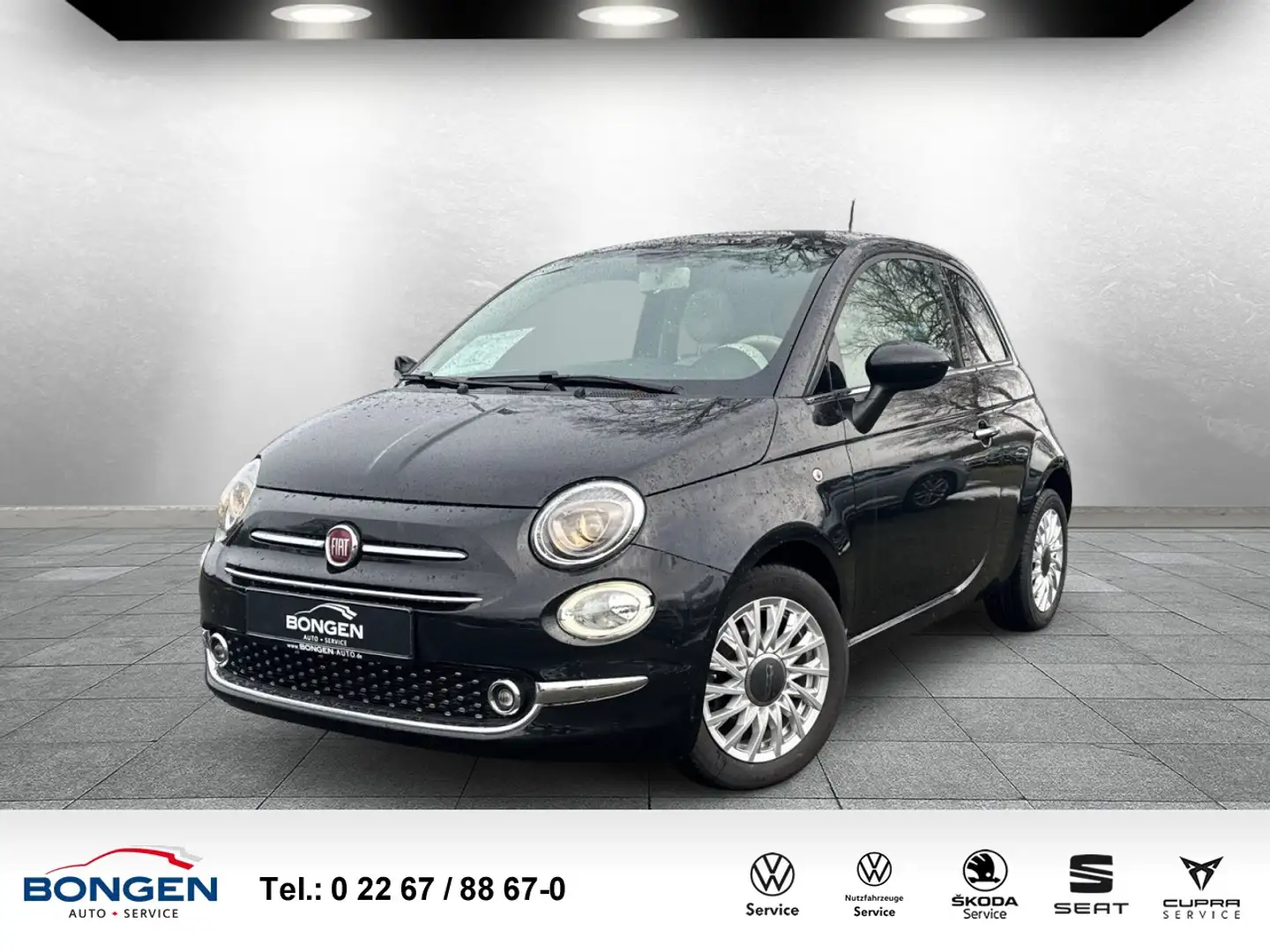 Fiat 500 Lounge Navi Pano Bluetooth Klima Navi Negro - 1