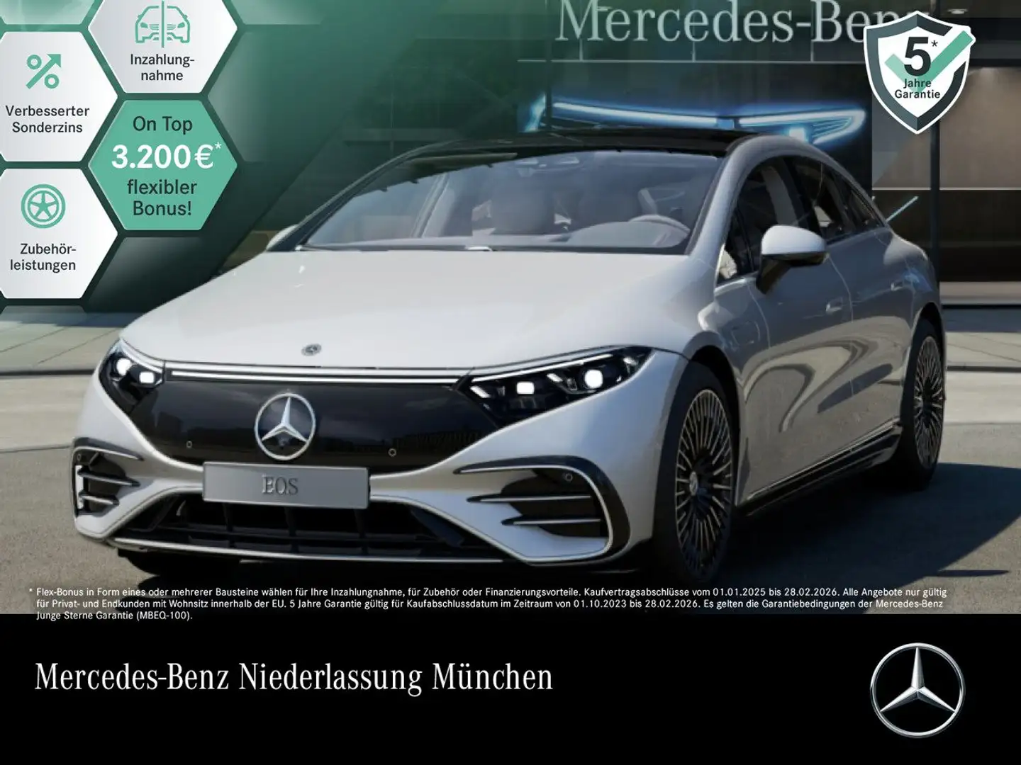 Mercedes-Benz EQS 580 4MATIC AMG Fahrass Pano Burmester Distr. srebrna - 1