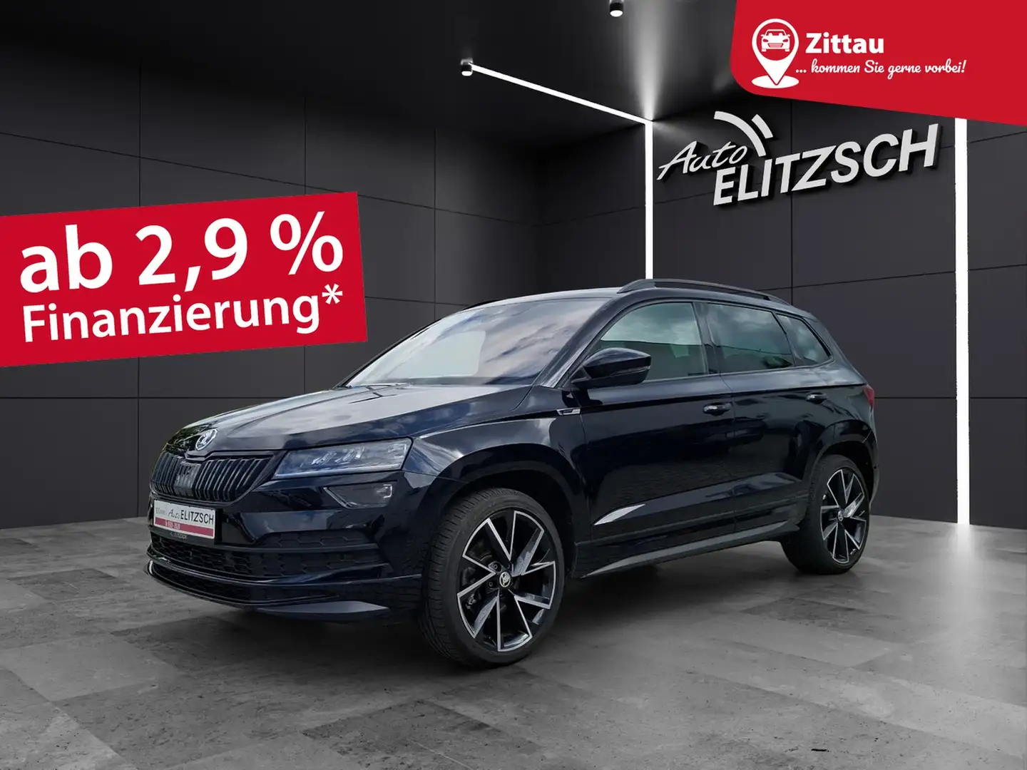 Skoda Karoq TSI Sportline DSG 4x4 LED AHK Navi PANO ACC RFK... Schwarz - 1