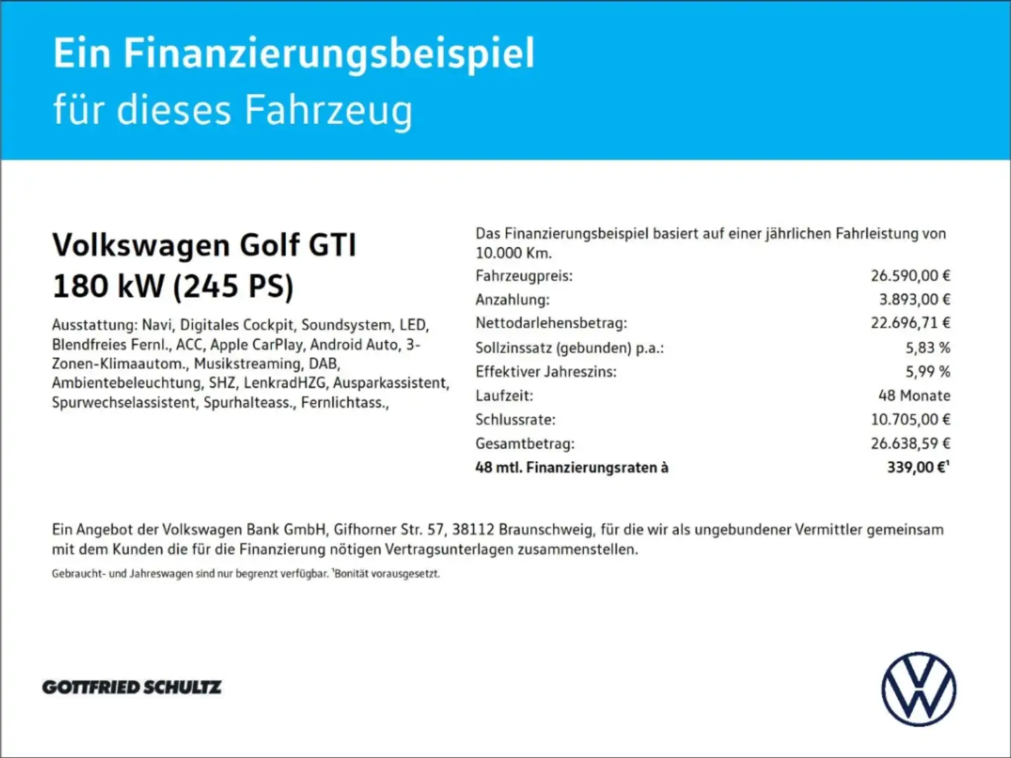 Volkswagen Golf GTI 2.0 TSI LED-Scheinwerfer Sitzheizung Schwarz - 2