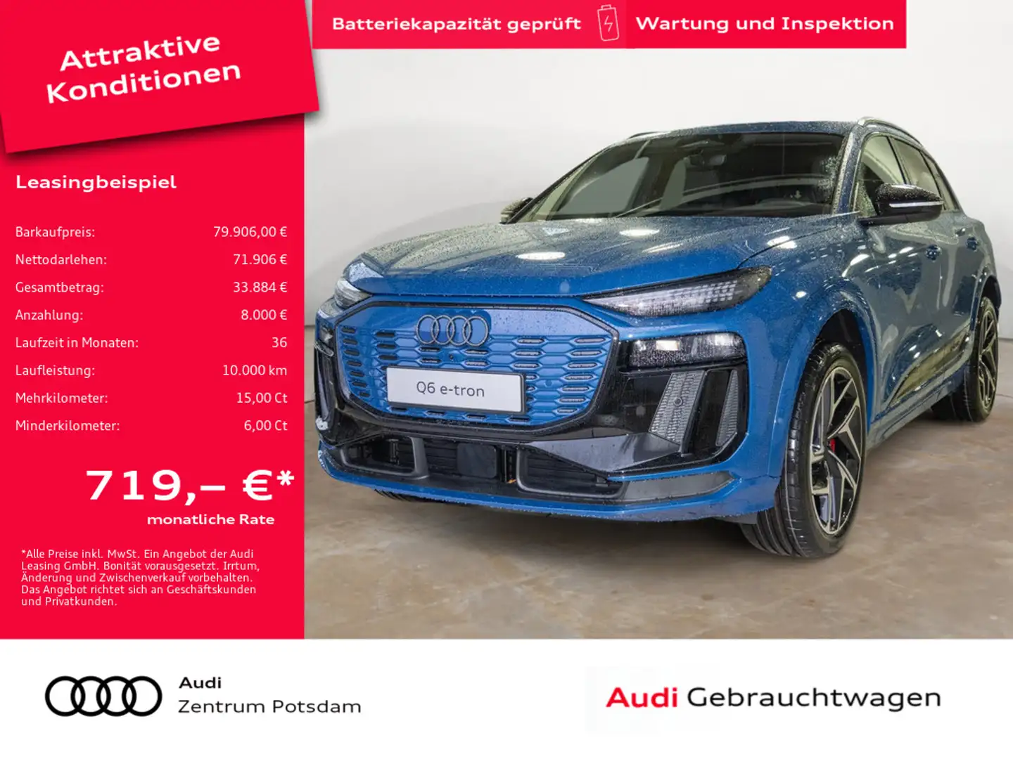 Audi Q6 SUV edition one blue e-tron quattro B&O Blau - 1