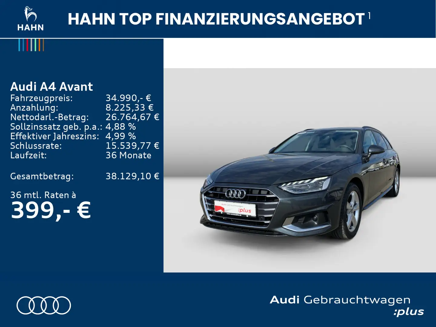 Audi A4 Advanced 35TDI S-Trc CAM LED Navi Sitzh Grau - 2