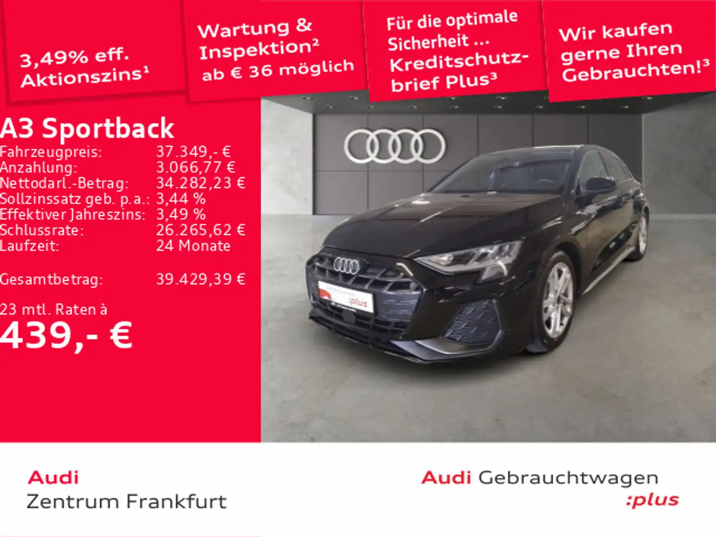 Audi A3 35 TDI S tronic S line Navi VC DAB Schwarz - 1