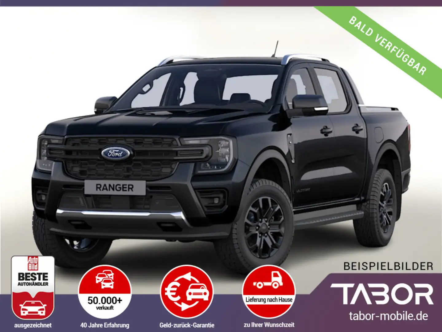 Ford Ranger Wildtrak 3.0 EcoB 240 A10 Rollo el. I-ACC Schwarz - 1