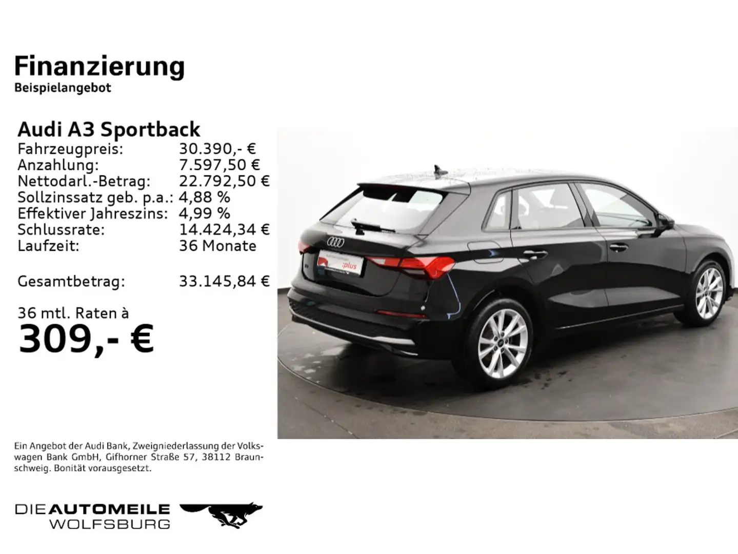 Audi A3 35 TFSI advanced AHK/Connect/Busine Schwarz - 2