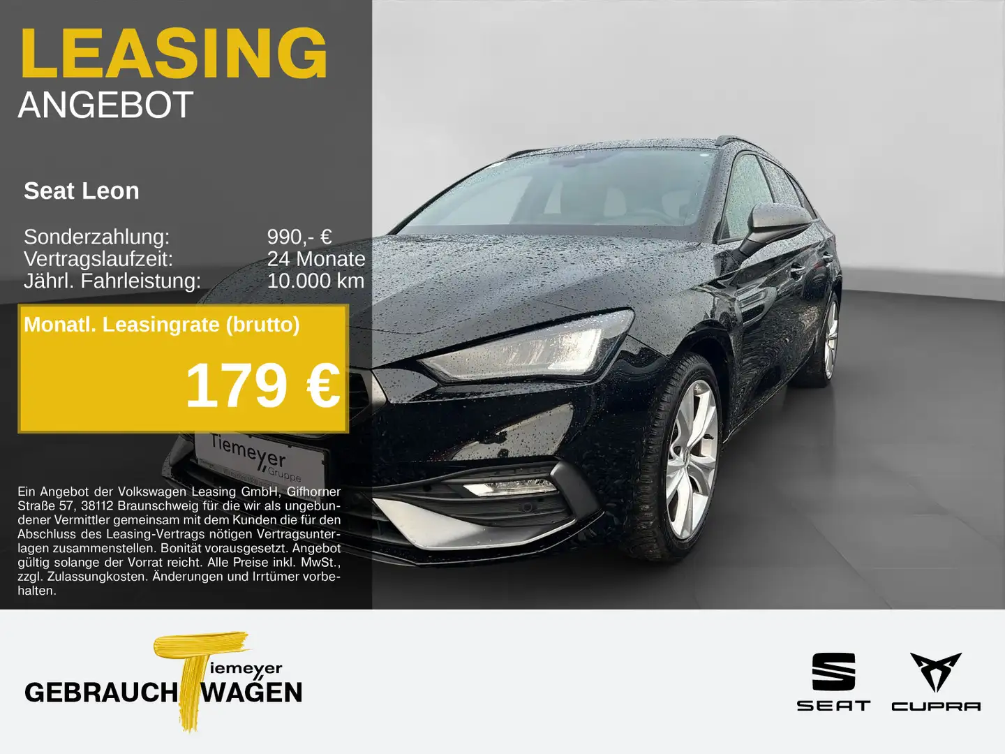 SEAT Leon Sportstourer 2.0 TDI DSG FR AHK SIDE-ASSIST Schwarz - 1