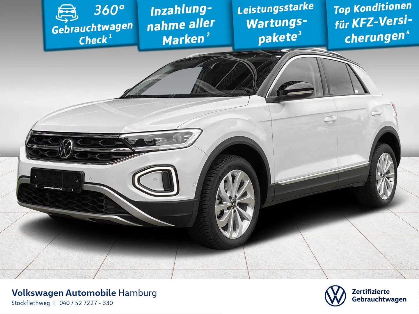 Volkswagen T-Roc 1.5 TSI Style DSG Navi AHK ACC CarPlay Weiß - 1