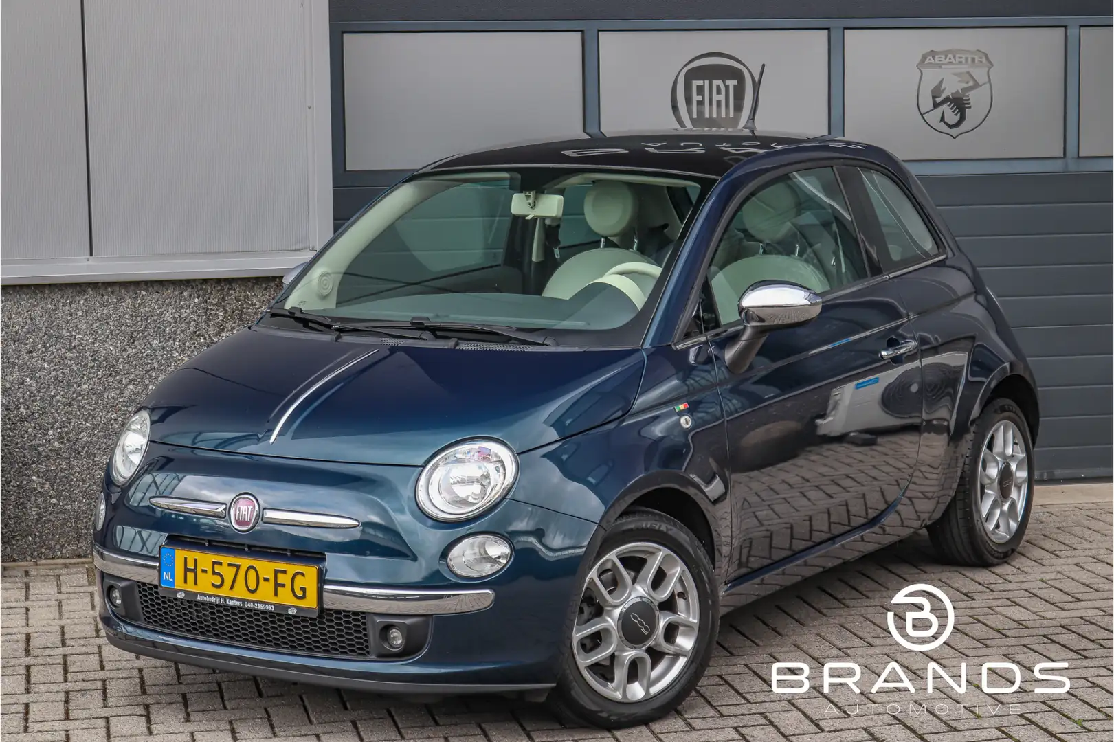 Fiat 500 0.9 Twinair Lounge Airco Pano LM velgen Kék - 1