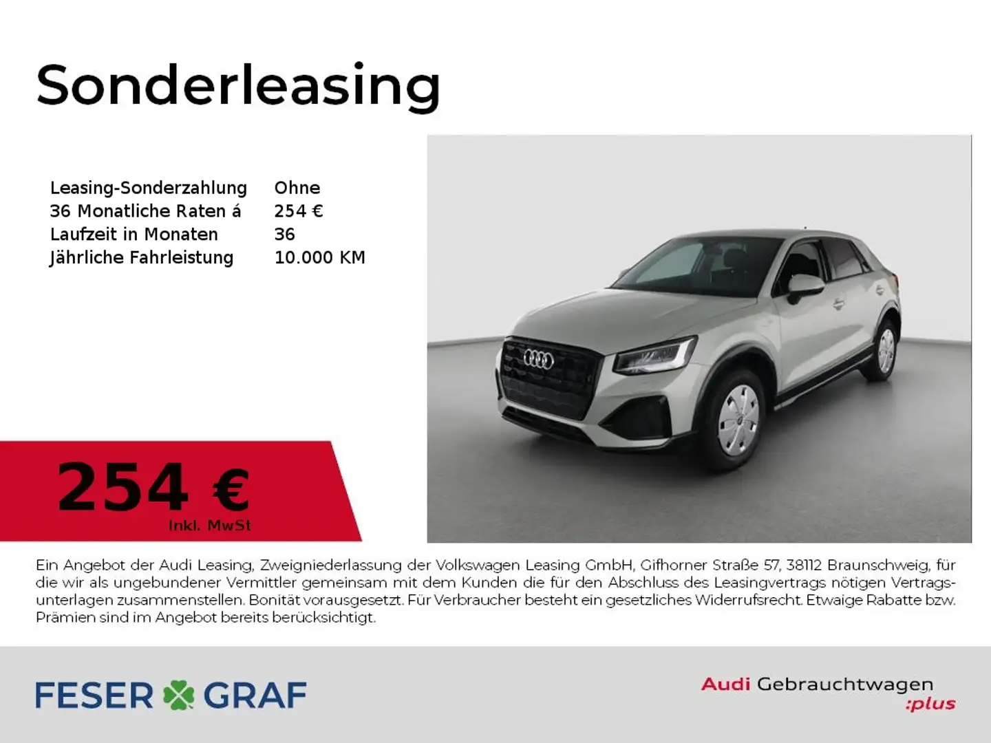Audi Q2 Advanced 35 TFSI S tronic AZV/Navi+/VC+/GRA/CarPla Silber - 1