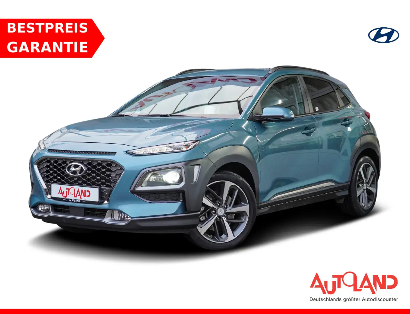 Hyundai KONA 1.6 T-GDI Premium 4WD Sitzbelüftung AHK LED Blau - 1