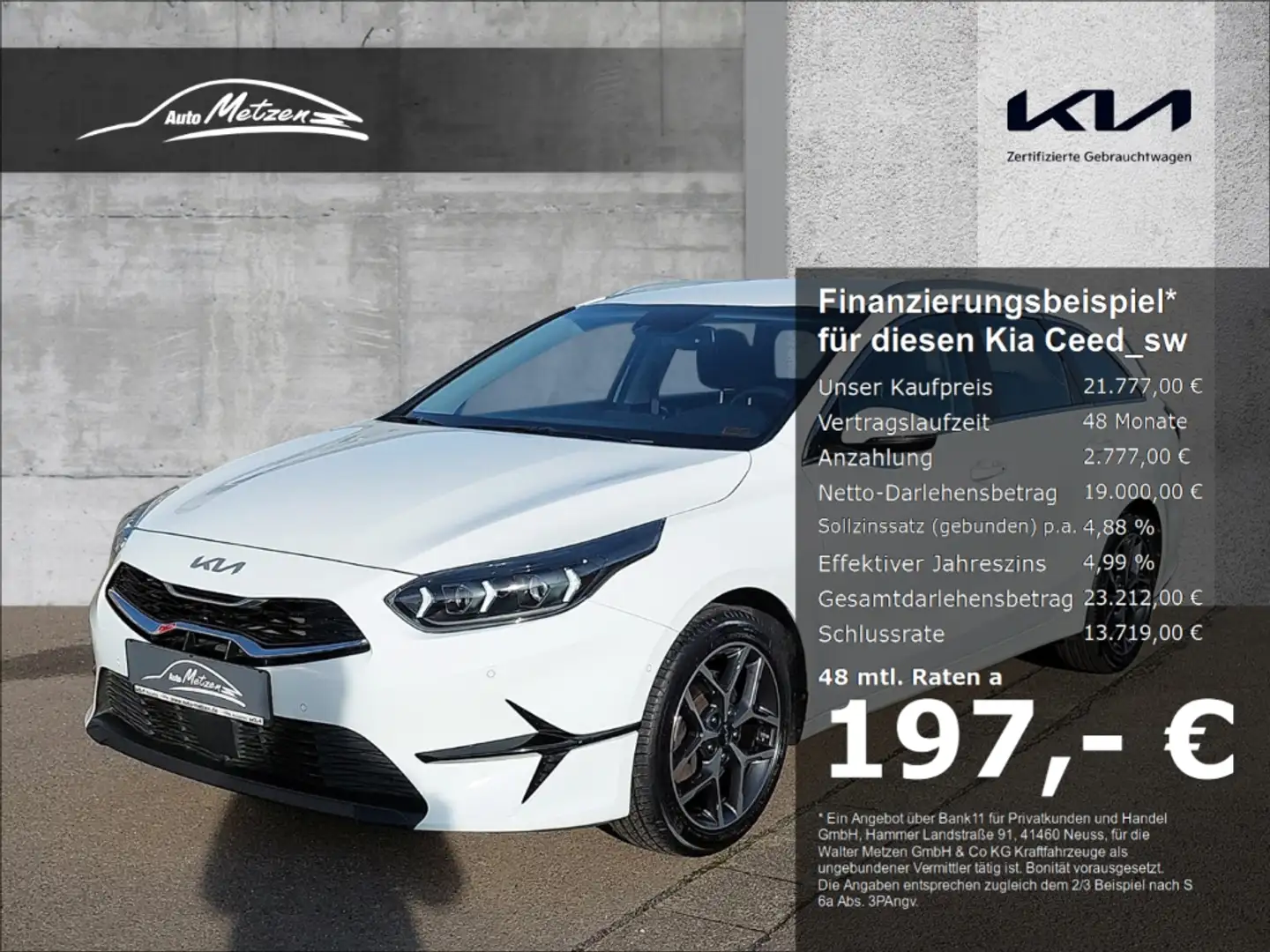 Kia Ceed SW / cee'd SW 1.5T DCT Spirit Navi LED ACC El. Heckklappe Apple Blanco - 1