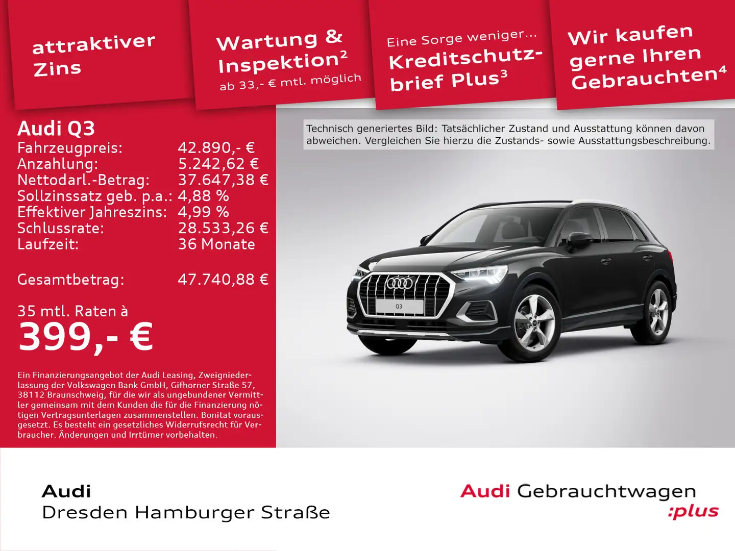 Audi Q3 35 TFSI advanced LED Navi AHZV S tronic Schwarz - 1