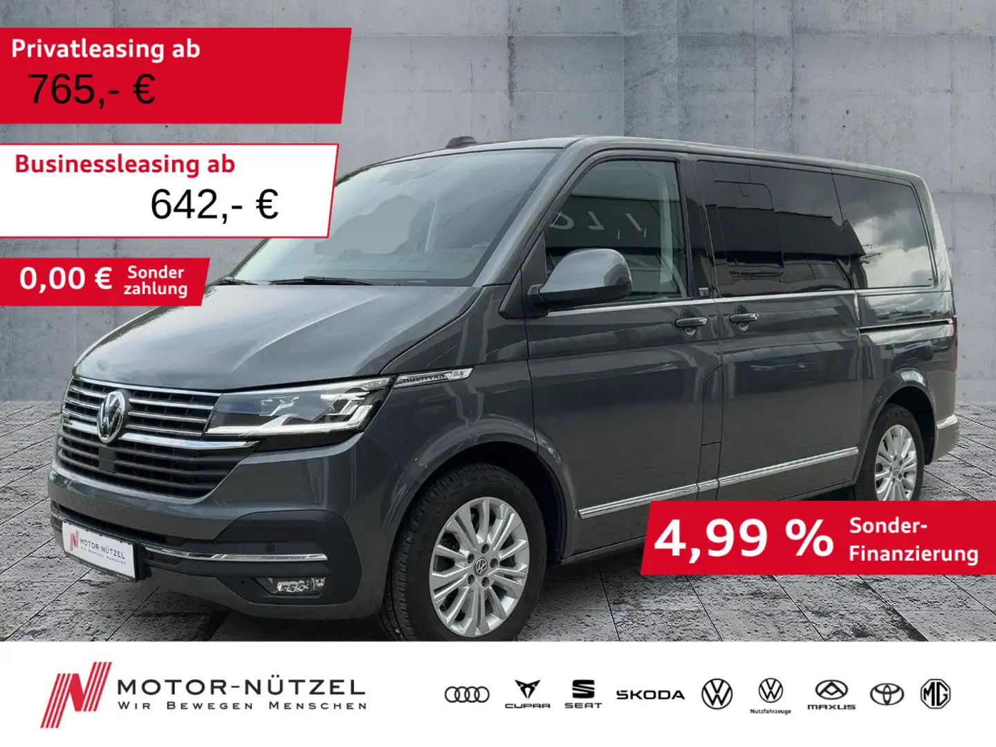 Volkswagen T6.1 Multivan 2.0 TDI 4M GENERATION SIX LED+NAVI Grijs - 1