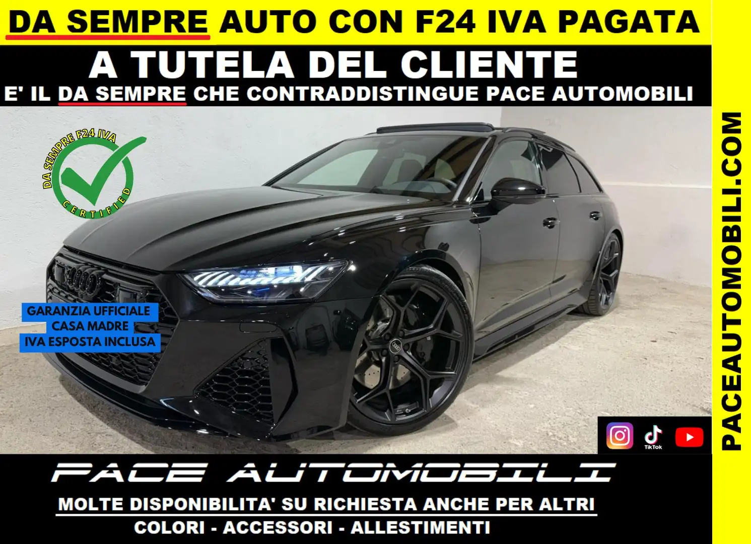 Audi RS6 DYNAMIC PLUS PERFORMANCE B&O 305 KM/H BLACK PACK Nero - 1