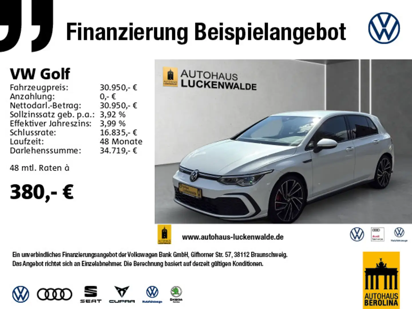 Volkswagen Golf VIII GTD DSG *StdHz*AHK*LED+*ACC*R-CAM* Blanc - 1