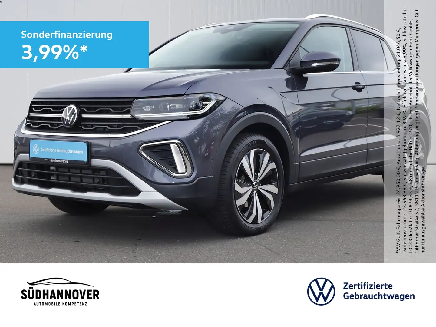 Volkswagen T-Cross Style 1.0 TSI DSG AHK+NAVI+LED+SHZ+PDC Gris - 1