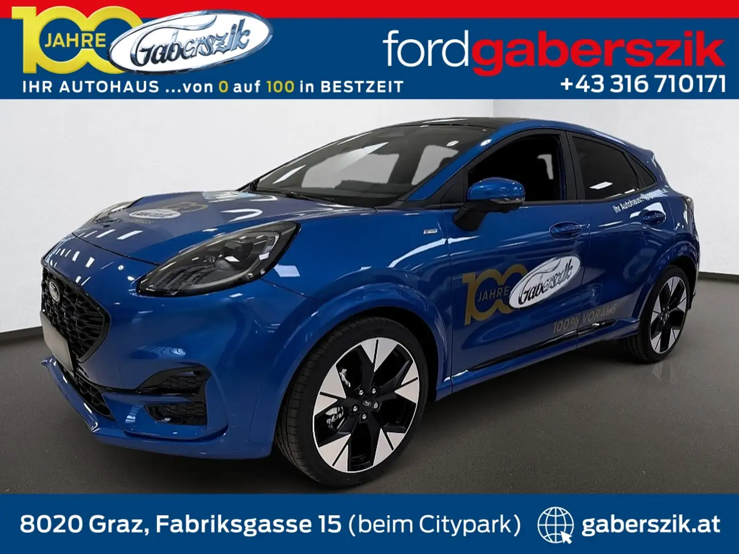 Ford Puma 1,0 EcoBoost Hybrid ST-Line X Automatik Blau - 1