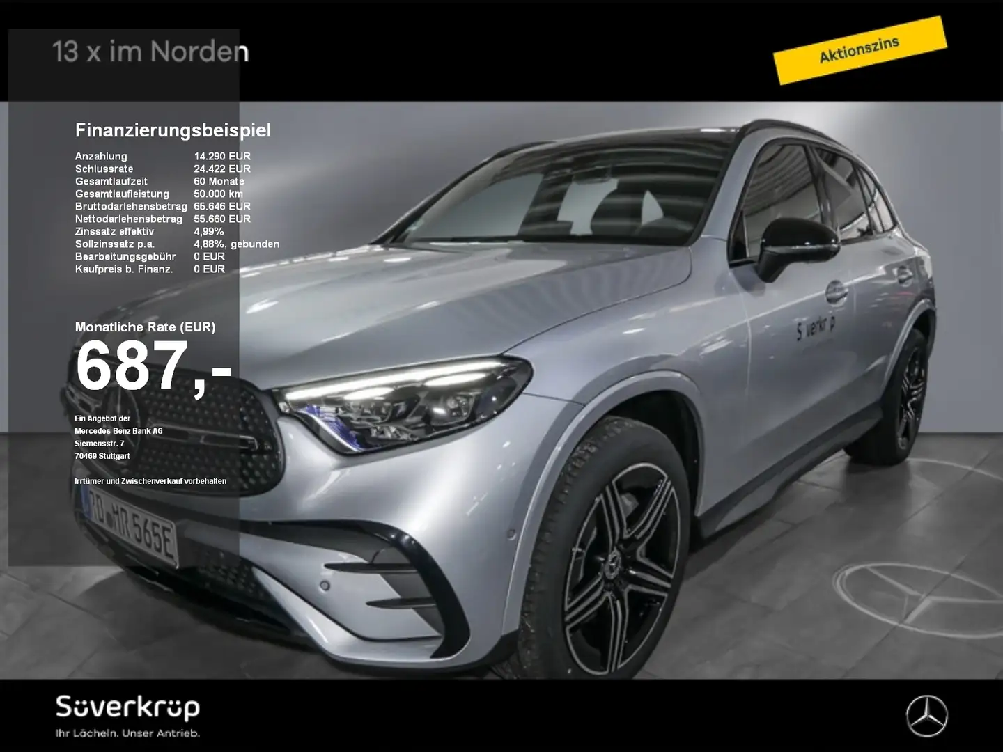 Mercedes-Benz GLC 300 de 4M AMG NIGHT DISTR SPUR PANO 360 AHK Plateado - 1