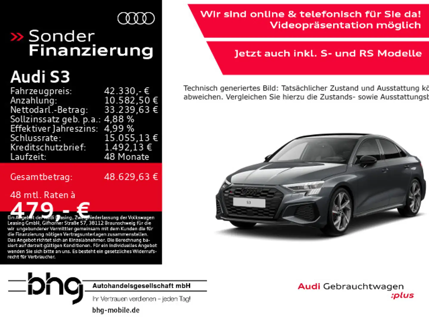 Audi S3 HUD Pano B&O AdaptivFahrwerk Matrix Grün - 1