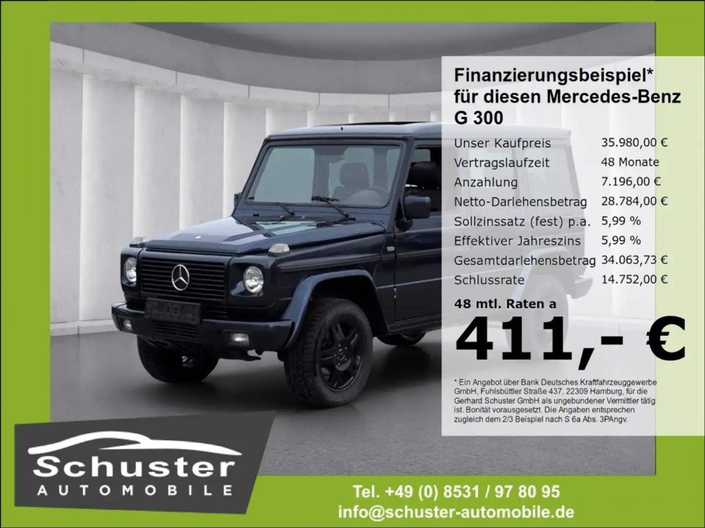 Mercedes-Benz G 300 TD lang Allrad*Autom Leder Schiebedach AHK Blau - 1