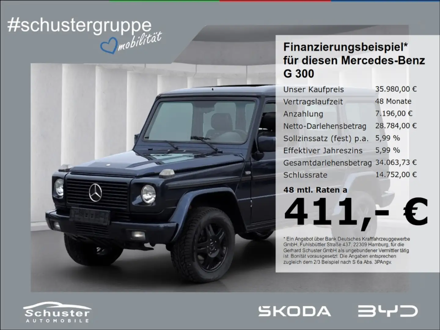 Mercedes-Benz G 300 TD lang Allrad*Autom Leder Schiebedach AHK Blau - 1