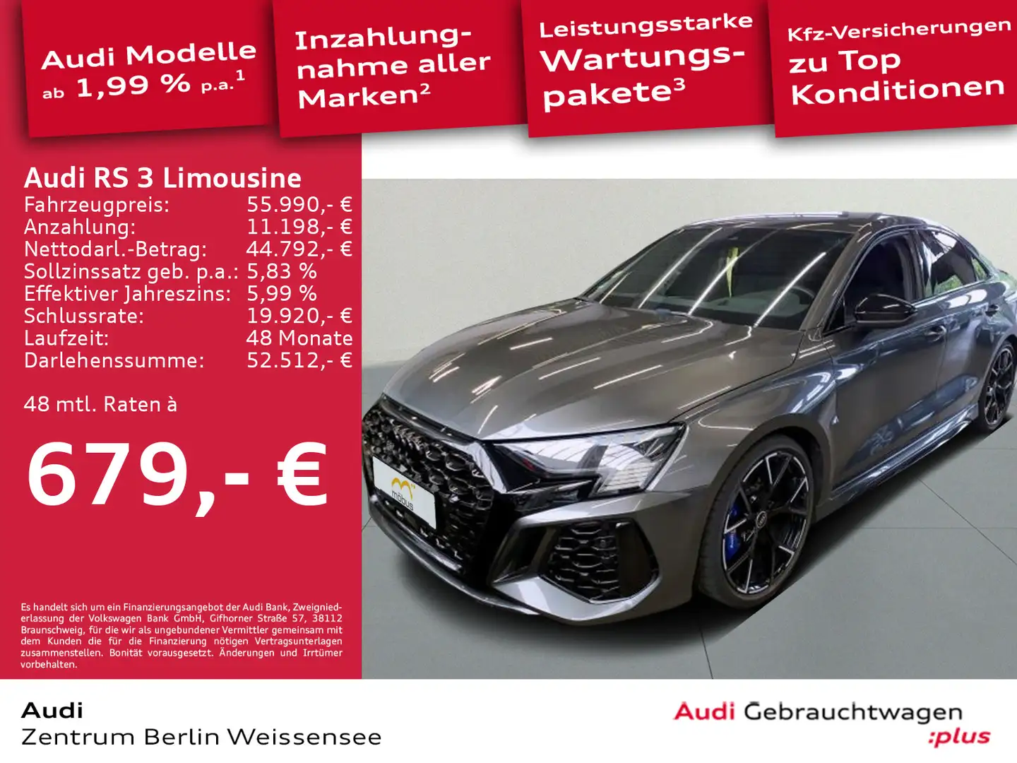 Audi RS3 2.5 TFSI S-TRO*QU*MATRIX*B&O*HUD* Grau - 1