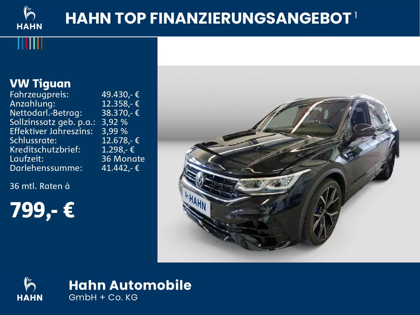 Volkswagen Tiguan R 2.0TSI DSG 4Mo AHK DCC HuD H&K IQ.Light Schwarz - 2