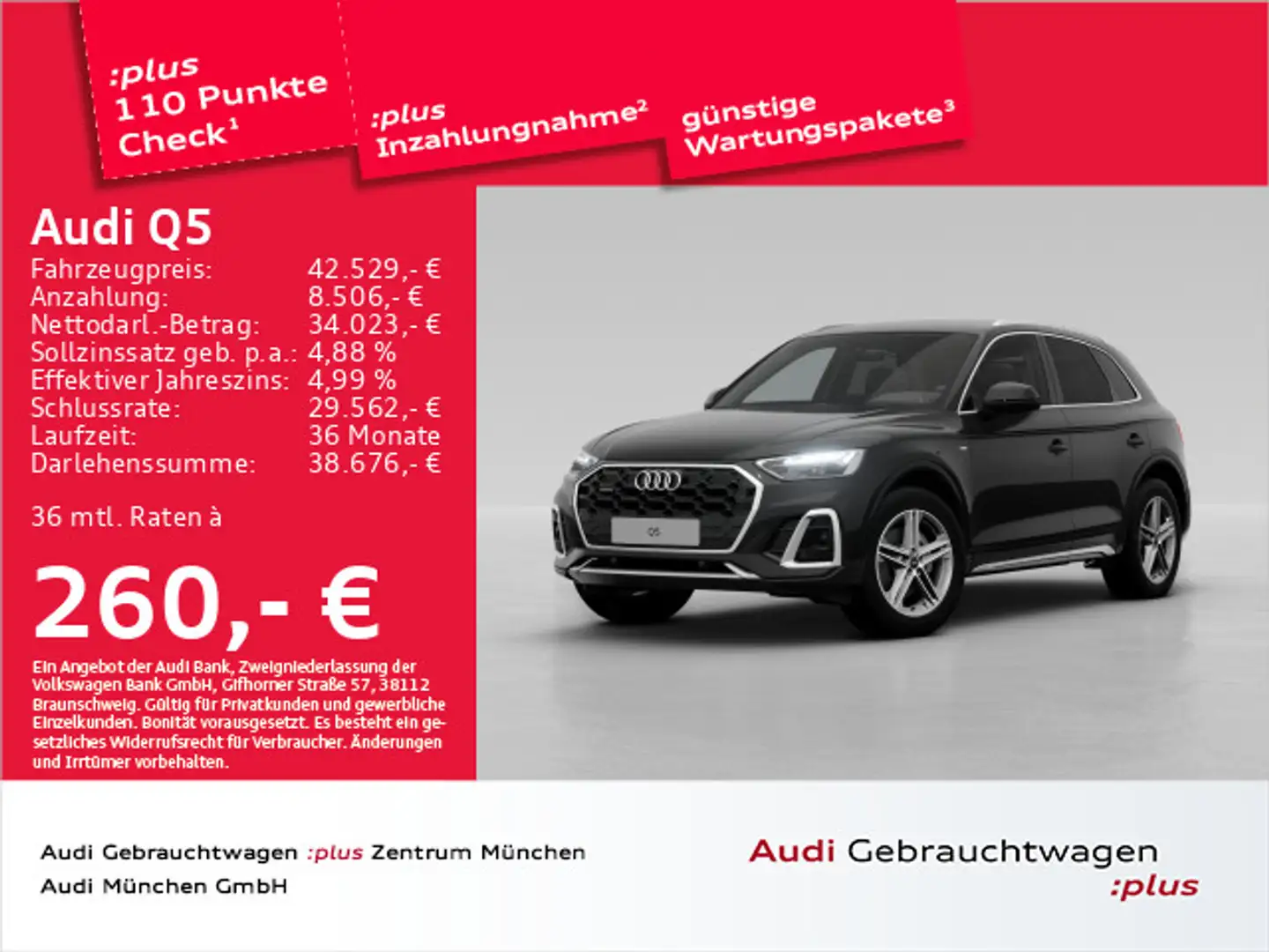 Audi Q5 40 TDI qu. S tronic 2x S line AHK/Kamera/Navi Schwarz - 1