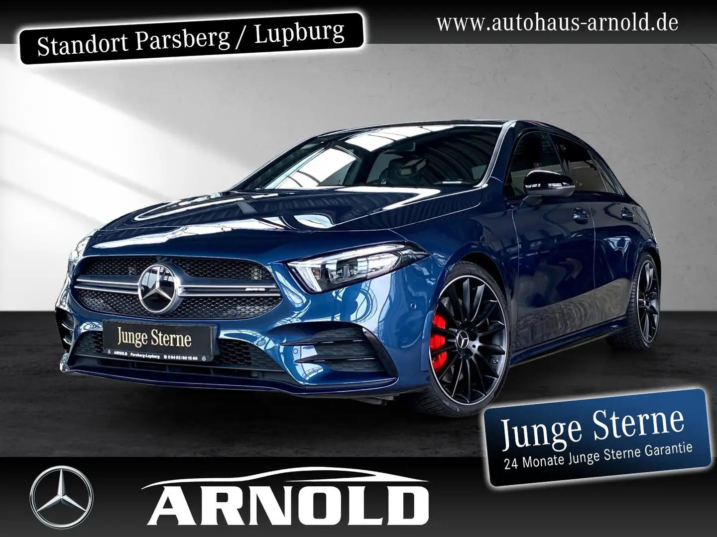 Mercedes-Benz A 35 AMG Mercedes-AMG A 35 4M Pano Distr Kamera Burmester Blauw - 1