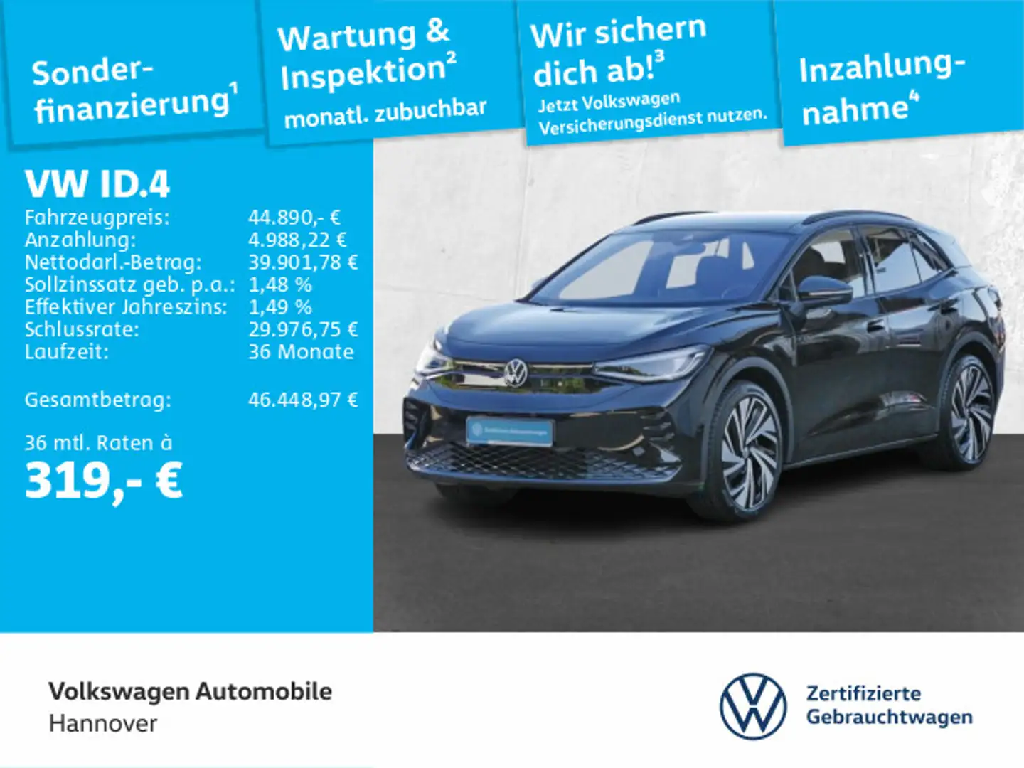 Volkswagen ID.4 GTX 4M Navi Pano AHK LED PDC SHZ Schwarz - 1