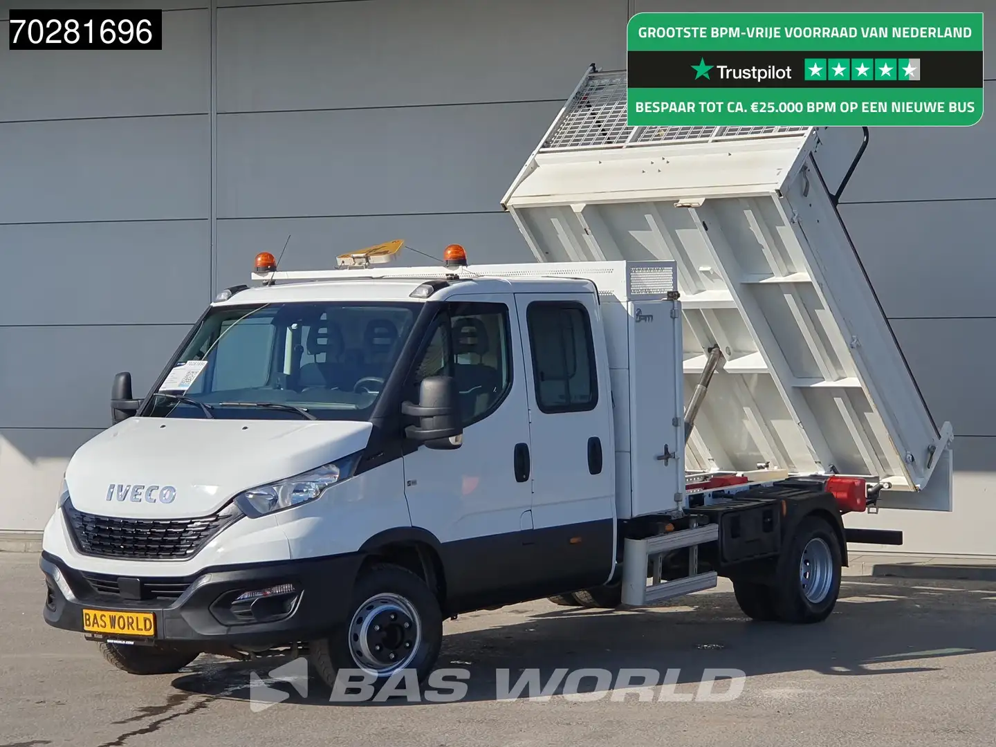 Iveco Daily 70C18 3.0L Kipper Dubbel Cabine Dubbellucht 3,5t T Wit - 1