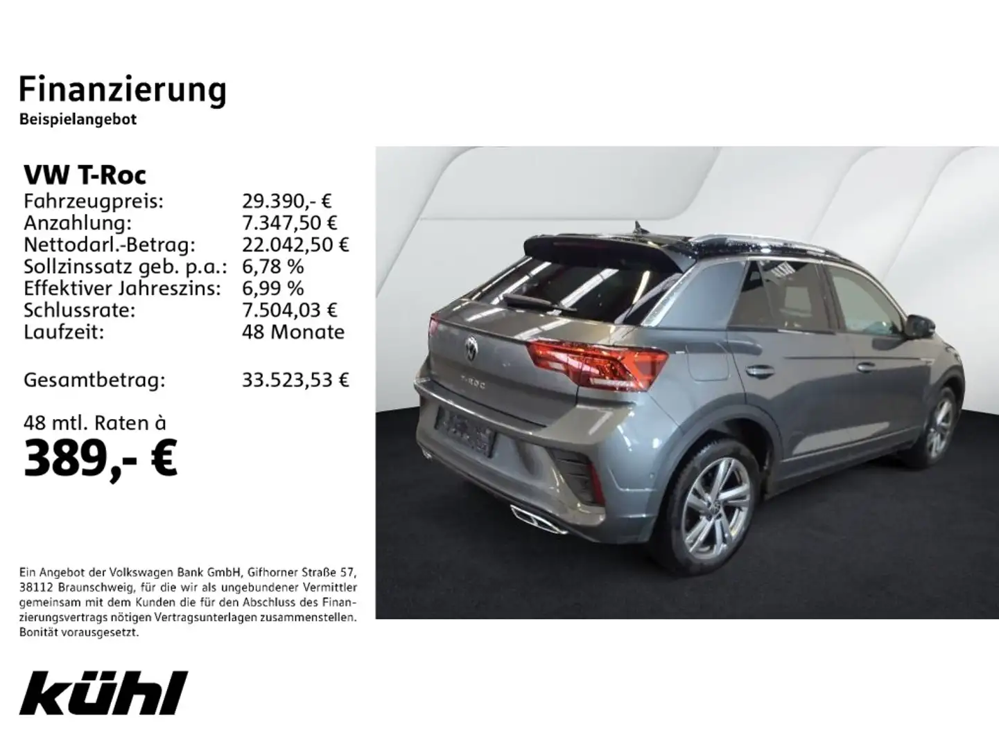 Volkswagen T-Roc 1.5 TSI DSG R-Line LED+/ACC/Kamera/App/Nav Grau - 2