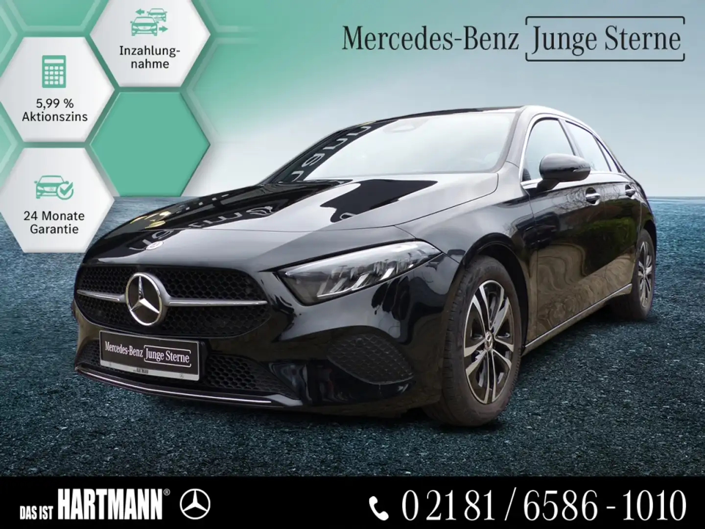 Mercedes-Benz A 180 PROGRESSIVE PLUS+MBUX+NAVI+RF.-KAM+CARPLAY Schwarz - 1