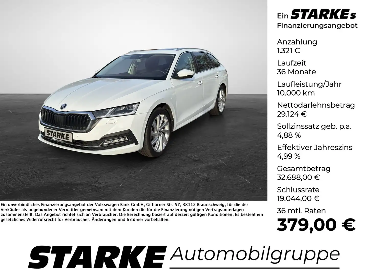 Skoda Octavia Combi 2.0 TDI DSG Style Blanc - 1