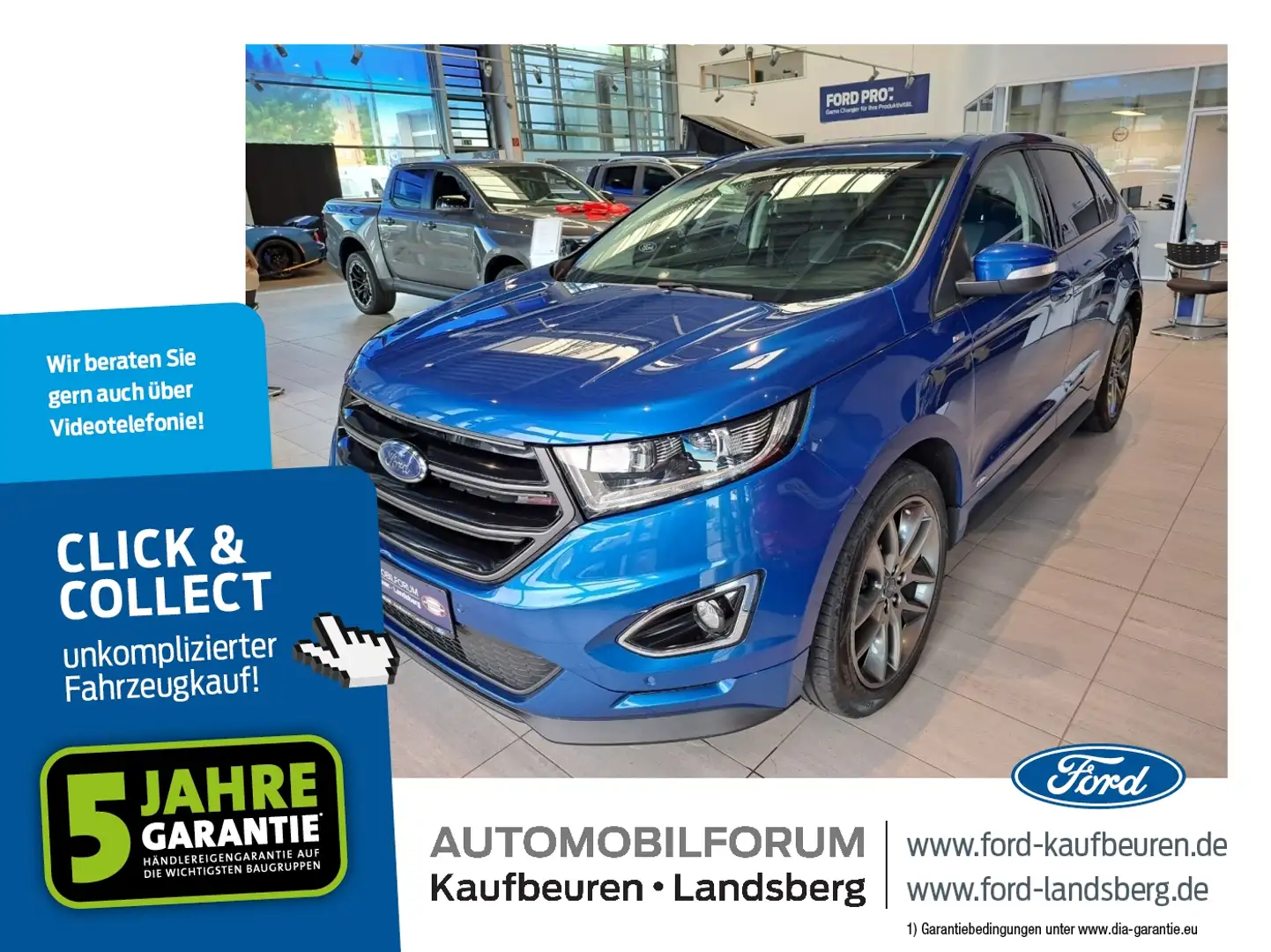 Ford Edge 2.0 TDCi BiTurbo ST-Line LED AWD AHK SHZ RFK Albastru - 1