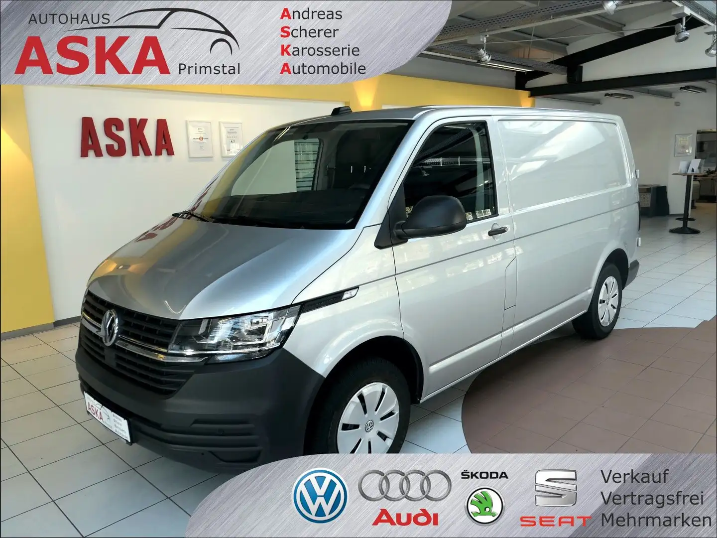 Volkswagen T6 Transporter T6.1 Kasten 2.0 TDI*Navi+AppConn.*Heckflügeltür* Silber - 1