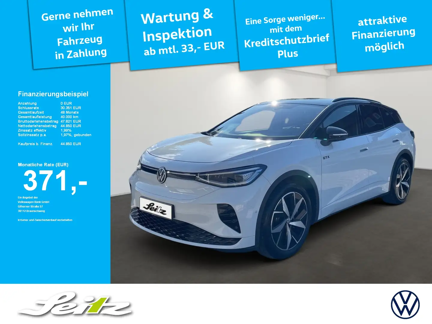 Volkswagen ID.4 4-Motion GTX 82kwh *AHK*HEAD-UP*HARMAN*MATRIX*KAME Blanc - 1