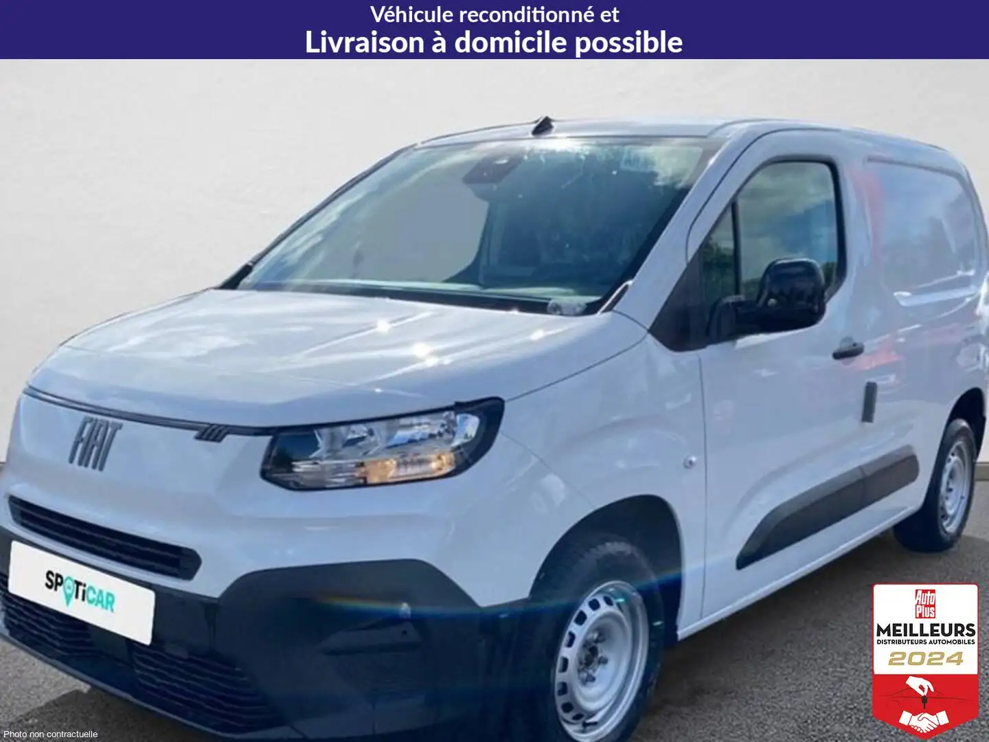 Fiat Doblo M 650 kg bluehdi 100 s\u0026s bvm6 premium connect Blanc - 1