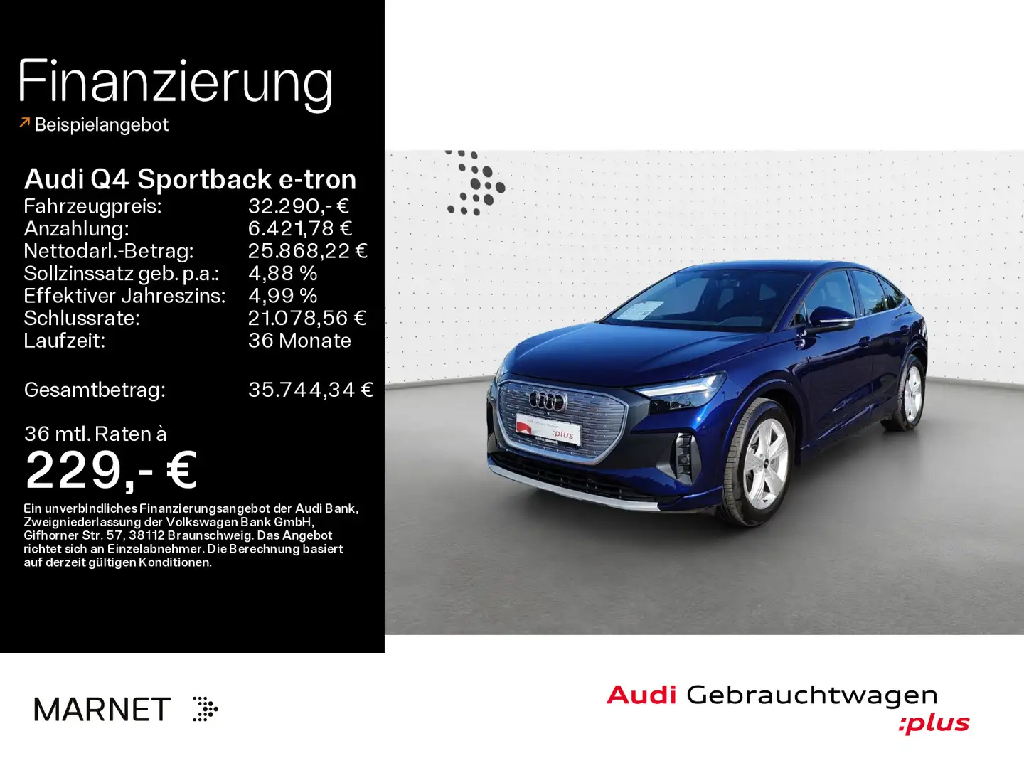 Audi Q4 e-tron 50 quattro*Navi*Audi connect Blauw - 1