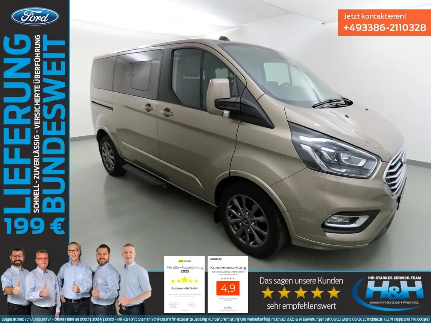 Ford Tourneo Custom 2.0 M-Hybrid L1 Titanium X Xenon Silber - 1