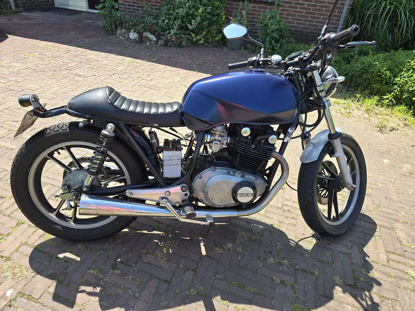 Suzuki GS 450 GS450E cafe racer Bleu - 2