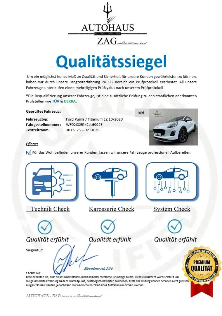 Ford Puma Titanium*KAMERA*NAVI*CAR PLAY*AHK*PANORAMA* Weiß - 2